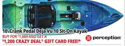 Ocean State Job Lot Perceptions 10' Crank Pedal Deja Vu 10 Sit-On Kayak offer