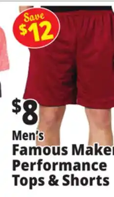 Ocean State Job Lot Men's Famous Maker Performance Tops & Shorts offer