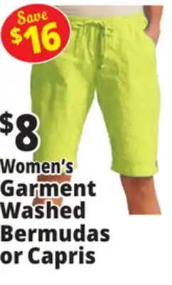 Ocean State Job Lot Women's Garment Washed Bermudas or Capris offer