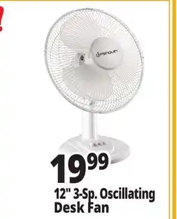 Ocean State Job Lot 12 3-Sp. Oscillating Desk Fan offer