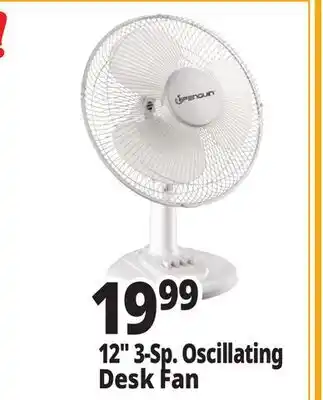 Ocean State Job Lot 12 3-Sp. Oscillating Desk Fan offer