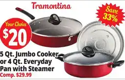 Ocean State Job Lot 5 Qt. Jumbo Cooker or 4 Qt. Everyday Pan with Steamer offer