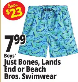 Ocean State Job Lot Boys' Just Bones, Lands End or Beach Bros. Swimwear offer