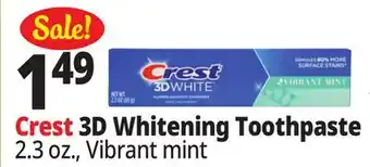 Ocean State Job Lot Crest 3D Whitening Toothpaste offer