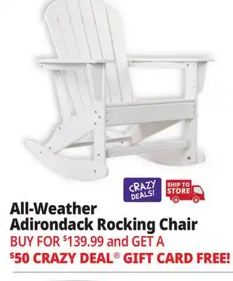 Ocean State Job Lot All-Weather Adirondack Rocking Chair offer
