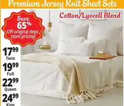 Ocean State Job Lot Premium Jersey Knit sheet Sets offer