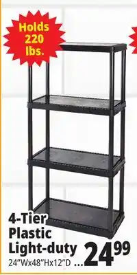 Ocean State Job Lot 4-Tier Plastic Light-duty offer