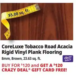 Ocean State Job Lot CoreLuxe Tobacco Road Acacia Rigid Vinyl Plank Flooring offer
