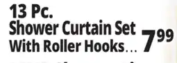 Ocean State Job Lot Shower Curtain Set With Roller Hooks offer