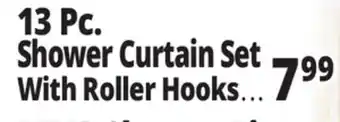 Ocean State Job Lot Shower Curtain Set With Roller Hooks offer