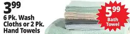 Ocean State Job Lot 6 Pk. Wash Cloths or 2 Pk. Hand Towels offer