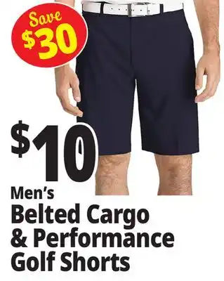 Ocean State Job Lot Men's Belted Cargo & Performance Golf Shorts offer