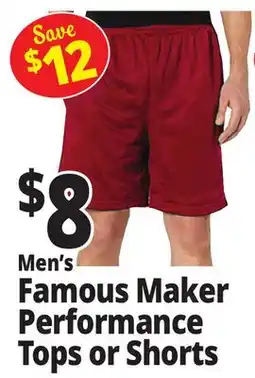 Ocean State Job Lot Men's Famous Maker Performance Tops or Shorts offer