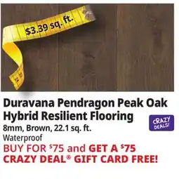 Ocean State Job Lot Duravana Pendragon Peak Oak Hybrid Resilient Flooring offer