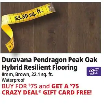 Ocean State Job Lot Duravana Pendragon Peak Oak Hybrid Resilient Flooring offer