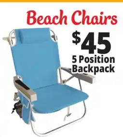 Ocean State Job Lot Beach Chairs 5 Position Backpack offer