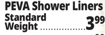 Ocean State Job Lot PEVA Shower Liners Standard Weight offer