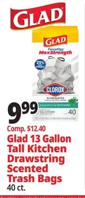 Ocean State Job Lot 13 Gallon Tall Kitchen Drawstring Scented Trash Bags offer