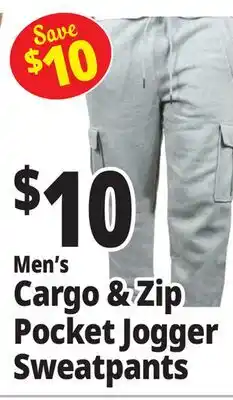 Ocean State Job Lot Men's Cargo & Zip Pocket Jogger Sweatpants offer