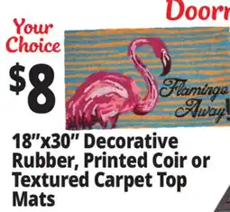 Ocean State Job Lot 18x30 Decorative Rubber, Printed Coir or Textured Carpet Top Mats offer