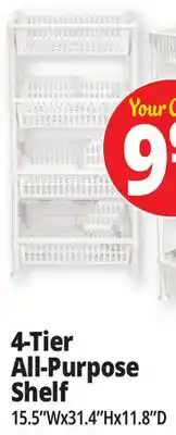 Ocean State Job Lot 4-Tier All-Purpose Shelf offer