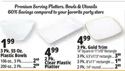 Ocean State Job Lot Premium Serving Platters, Bowls & Utensils offer