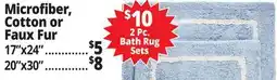 Ocean State Job Lot Bath Rug Sets,Microfiber, Cotton or Faux Fur offer