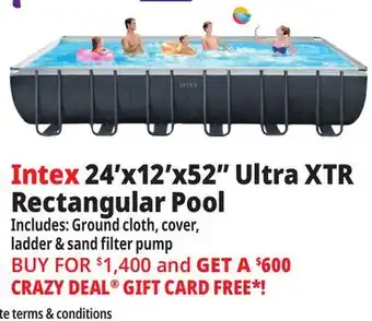 Ocean State Job Lot Intex 24 x 12 x 52 Ultra XTR Rectangular Pool offer