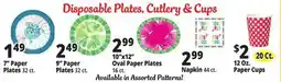 Ocean State Job Lot Disposable Plates, Cutlery & Cups offer