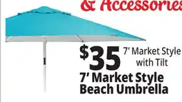 Ocean State Job Lot 7' Market Style Beach Umbrella offer