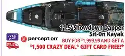 Ocean State Job Lot Perceptions 11.5' Showdown Dapper Sit-On Kayak offer