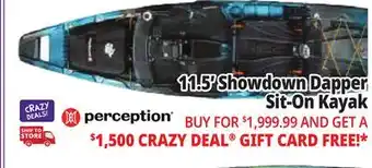 Ocean State Job Lot Perceptions 11.5' Showdown Dapper Sit-On Kayak offer