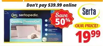 Ocean State Job Lot Sertapedic Memory Foam Pillows offer