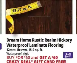 Ocean State Job Lot Dream Home Rustic Realm Hickory Waterproof Laminate Flooring offer