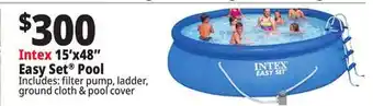 Ocean State Job Lot Intex 15' x 48 Easy Set Above Ground Pool Set offer