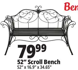 Ocean State Job Lot 52 Scroll Bench offer