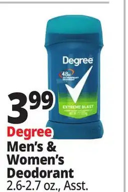 Ocean State Job Lot Degree Men's & Women's Deodorant offer