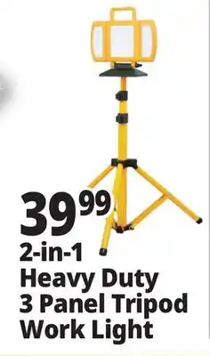 Ocean State Job Lot 2-in-1 Heavy Duty 3 Panel Tripod Work Light offer