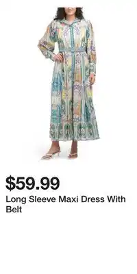 TJ Maxx Long Sleeve Maxi Dress With Belt offer