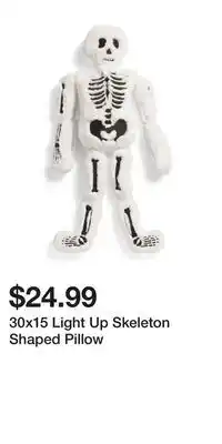 TJ Maxx 30x15 Light Up Skeleton Shaped Pillow offer