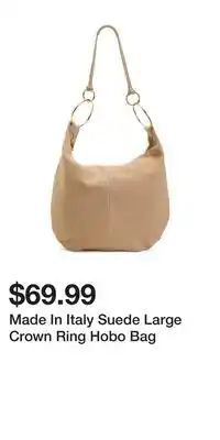 TJ Maxx Made In Italy Suede Large Crown Ring Hobo Bag offer