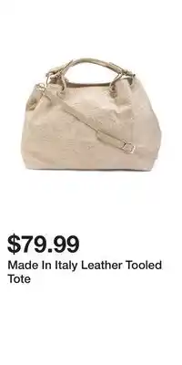 TJ Maxx Made In Italy Leather Tooled Tote offer
