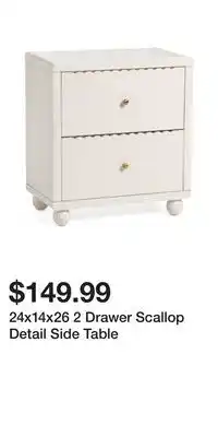 TJ Maxx 24x14x26 2 Drawer Scallop Detail Side Table offer