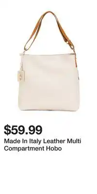 TJ Maxx Made In Italy Leather Multi Compartment Hobo offer