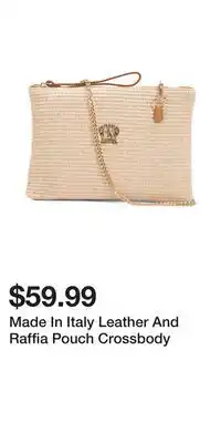 TJ Maxx Made In Italy Leather And Raffia Pouch Crossbody offer