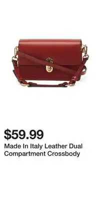 TJ Maxx Made In Italy Leather Dual Compartment Crossbody offer