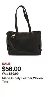 TJ Maxx Made In Italy Leather Woven Tote offer