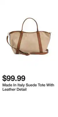 TJ Maxx Made In Italy Suede Tote With Leather Detail offer