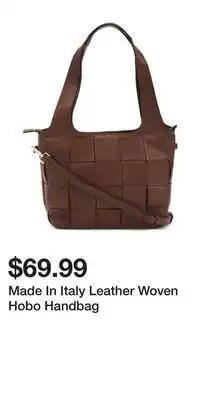 TJ Maxx Made In Italy Leather Woven Hobo Handbag offer