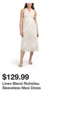 TJ Maxx Linen Blend Richelieu Sleeveless Maxi Dress offer